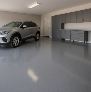 nowoczesny garaż z eleganckim suv em